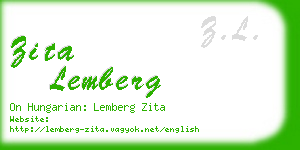 zita lemberg business card